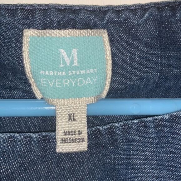 Martha Stewart Everyday Denim Top XL Cotton/Polyester Blue - Picture 3 of 10